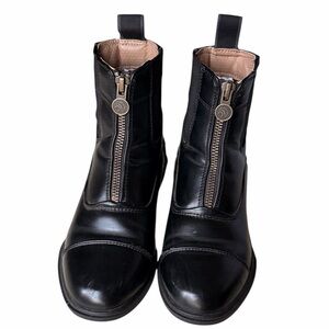Ovation Quantum Kids Black Vegan-Leather Paddock Riding Equestrian Boots Youth 1